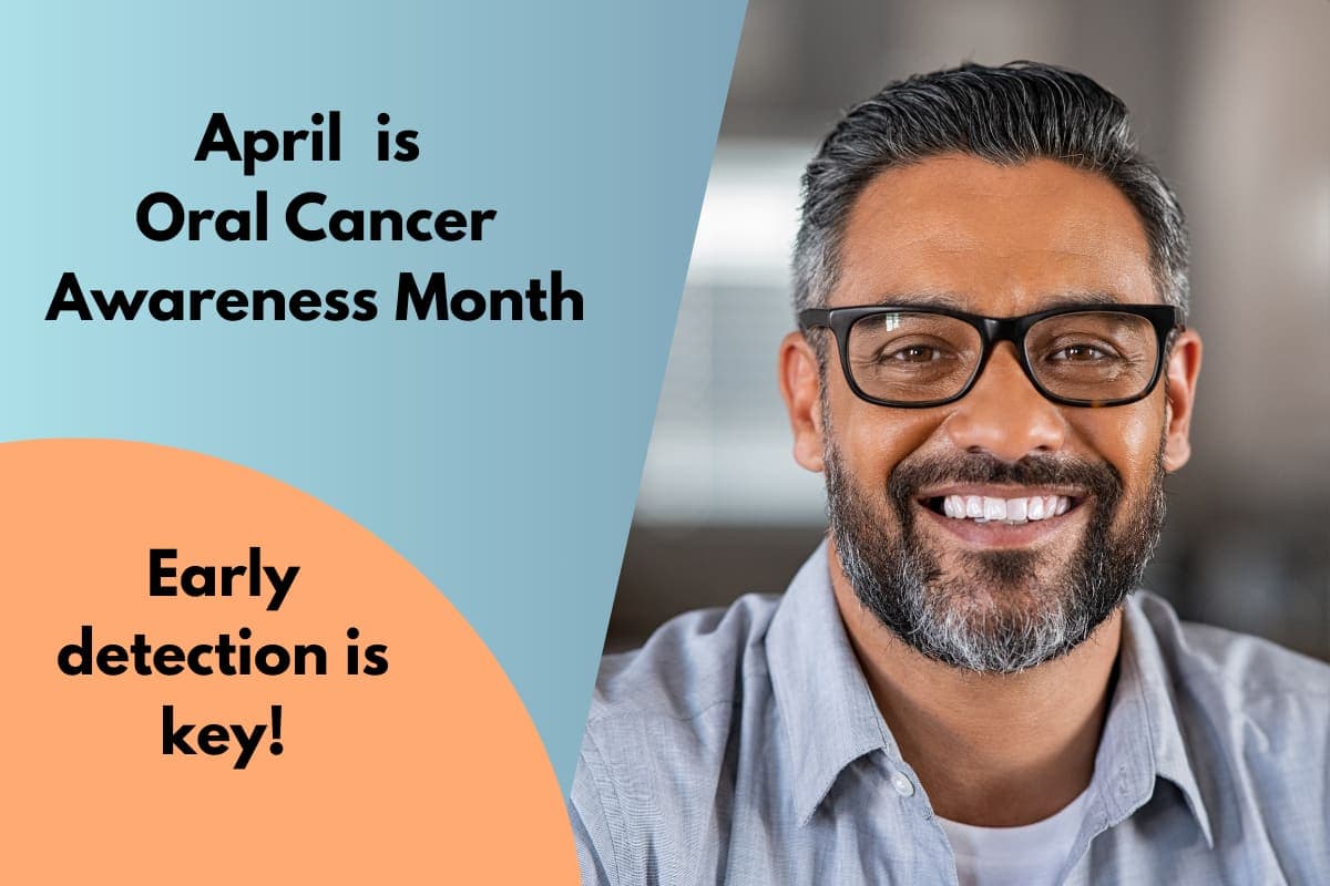 Dentist performing an oral cancer screening